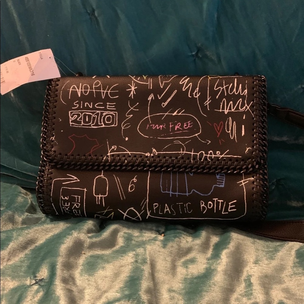 Stella McCartney graffiti black chain bag